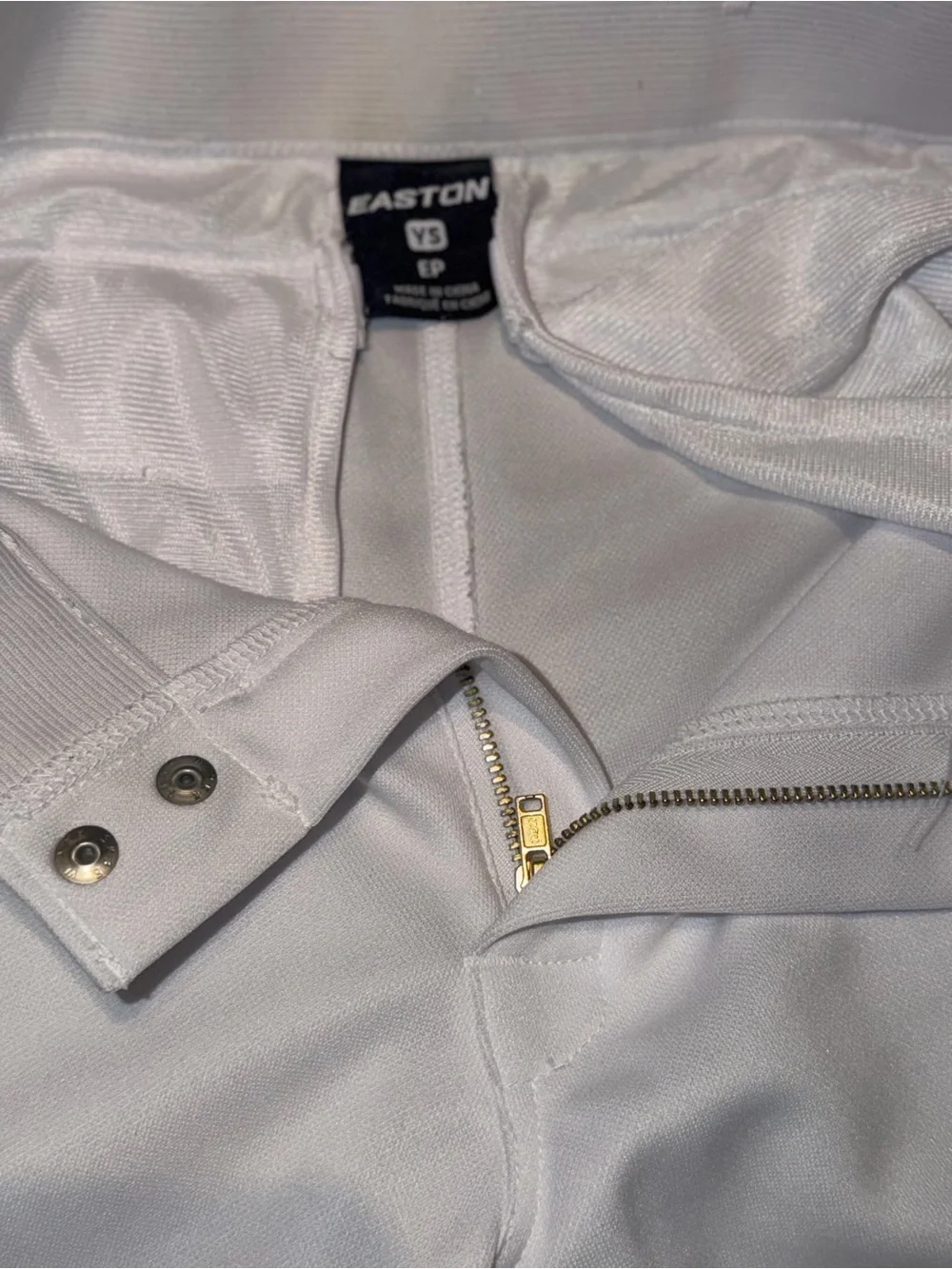 Kids White Easton Baseball Pants YS